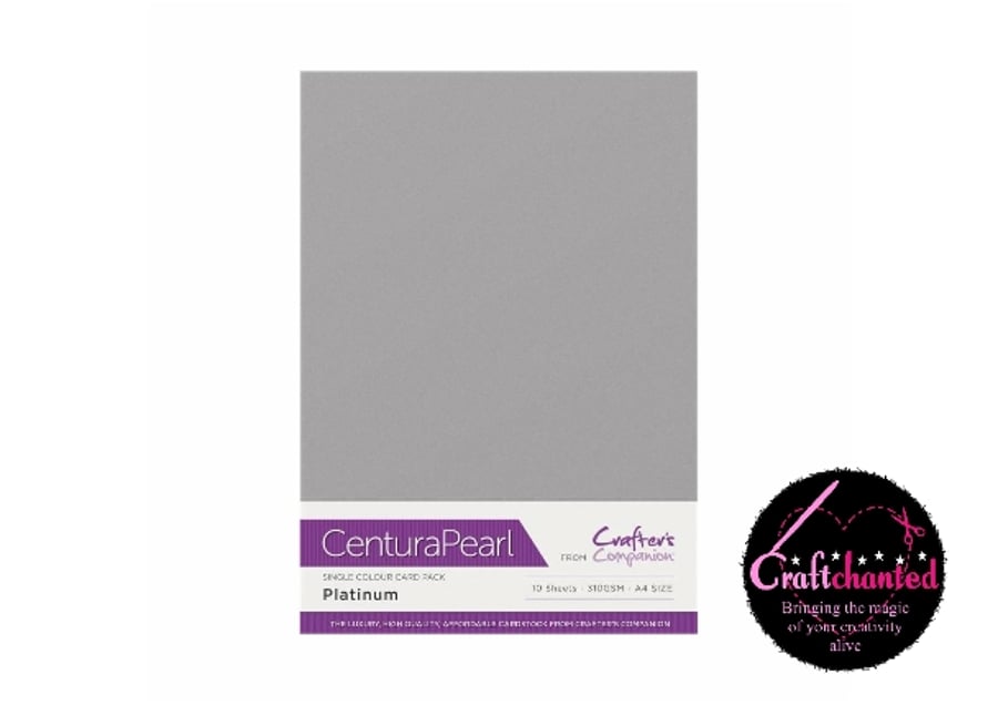 Crafter's Companion Centura Pearl - Single Colour - 10 Sheet Pack - Platinum