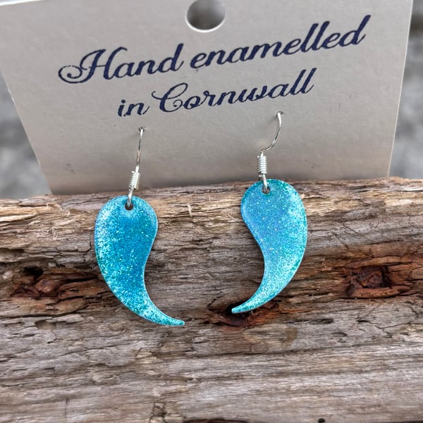 Swirling wave earrings on sterling silver hooks