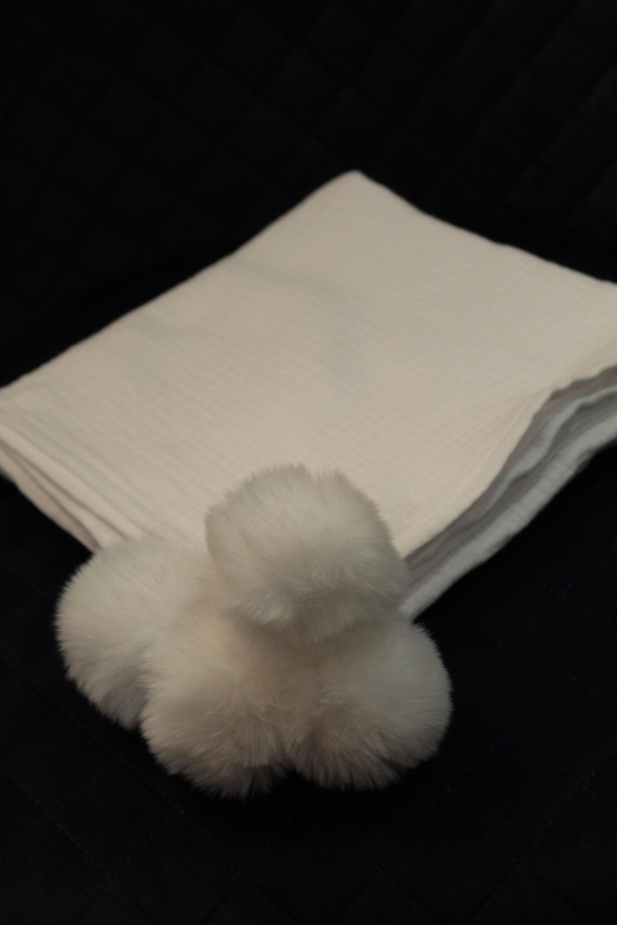 Handmade White Cotton Muslin Baby Shawl