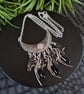 Gothic Raven Crescent Moon Necklace Witchy Crow Bib Necklace - Image 3