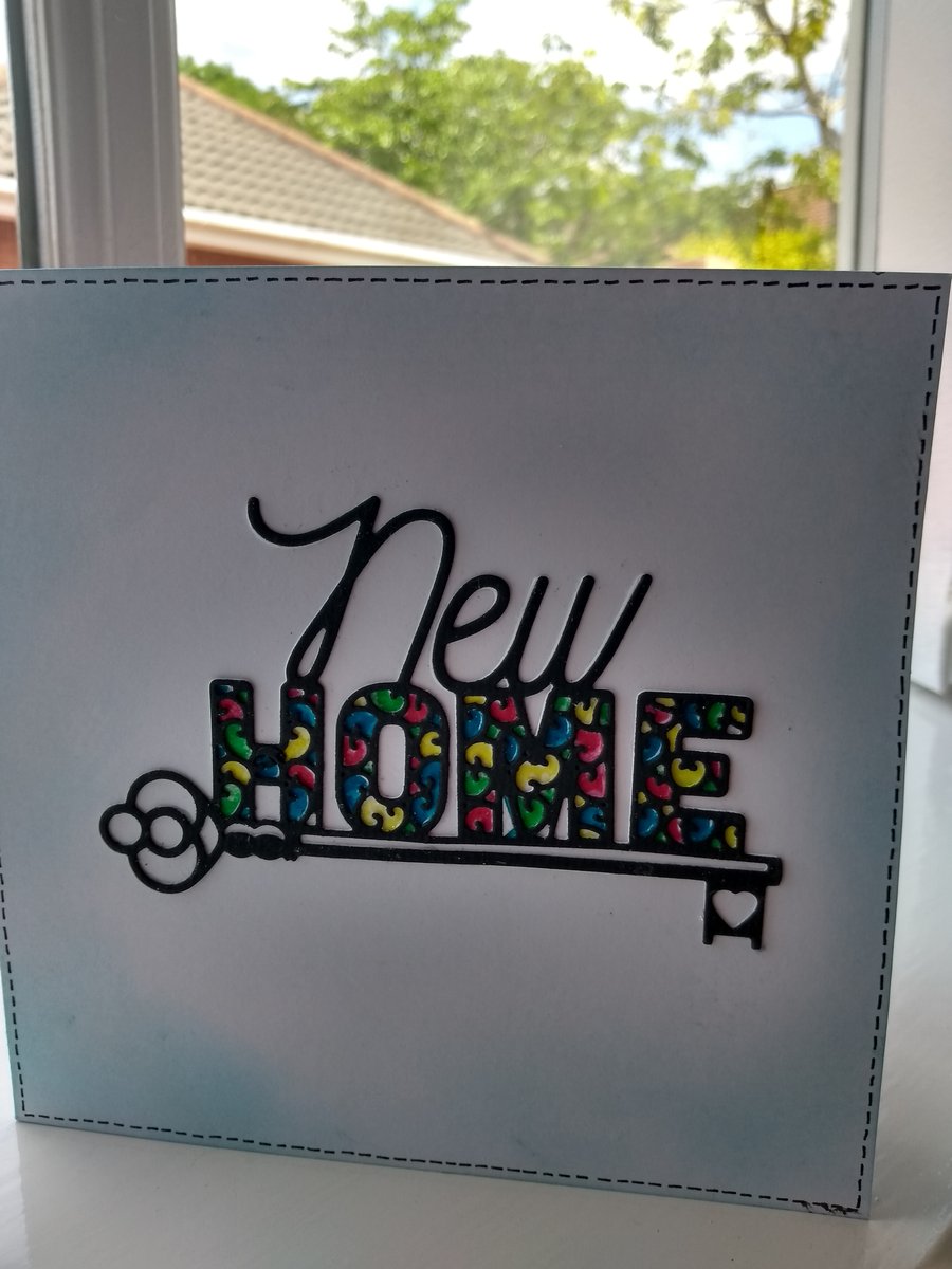 Stained glass new home card
