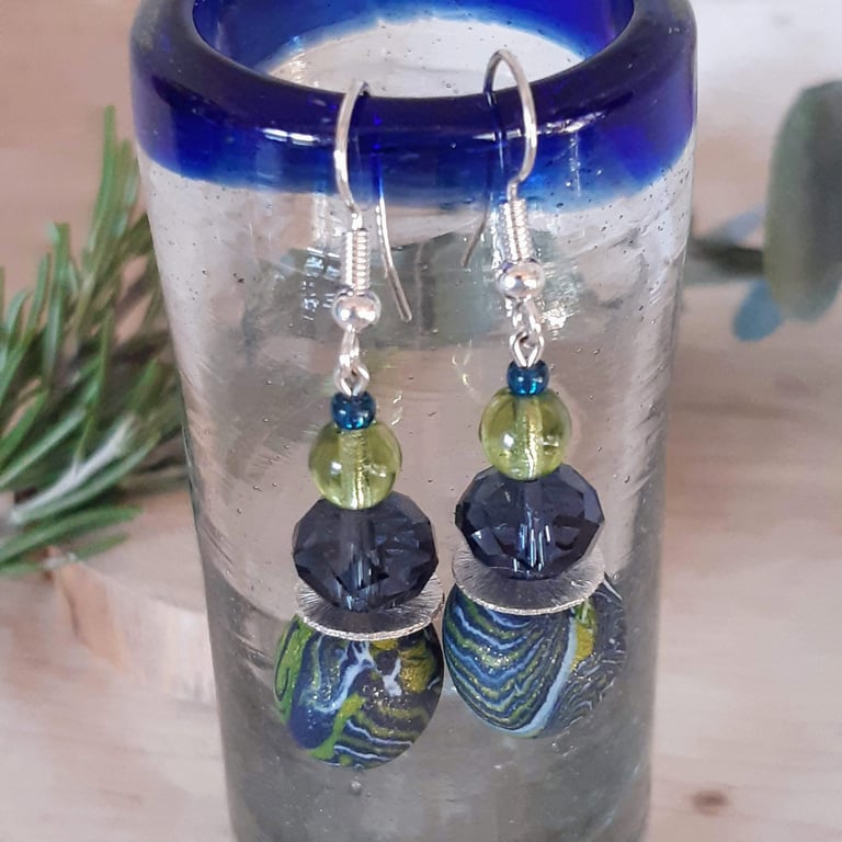 Handmade Polymer Clay Dangly Earrings 