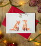 Foxes and Mistletoe Christmas Card - Image 1