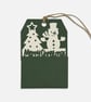 Handmade Christmas Gift Tags, Slide In Message Tags, Green Set of 4 - Image 5