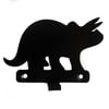 Triceratops Dinosaur Silhouette Hook - keys, aprons, teatowels - metal wall art