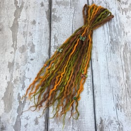 Pumpkin Patch - Wool Dreadlocks - Choose Your Amount and Length 