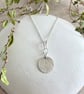 Sterling Silver Etched Round Pendant on 40cm Rope Chain