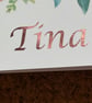 Floral Birthday Card Watercolour Bouquet, Personalised Foiled Message (6x6 Inch) - Image 2