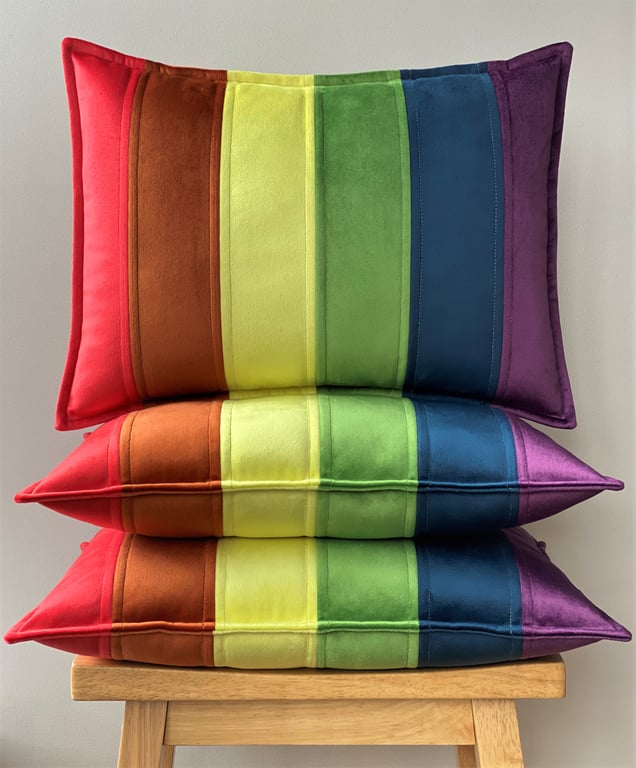 Velvet Rainbow LGBTQ Flag Cushion Throw Pride Accent Pillow Love is Love