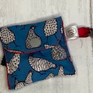 Spectacles cleaning cloth and pouch for sparkling glasses. Chickens