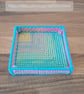 Desk tray for small items - multicoloured rainbow pattern with blue edge - Image 5