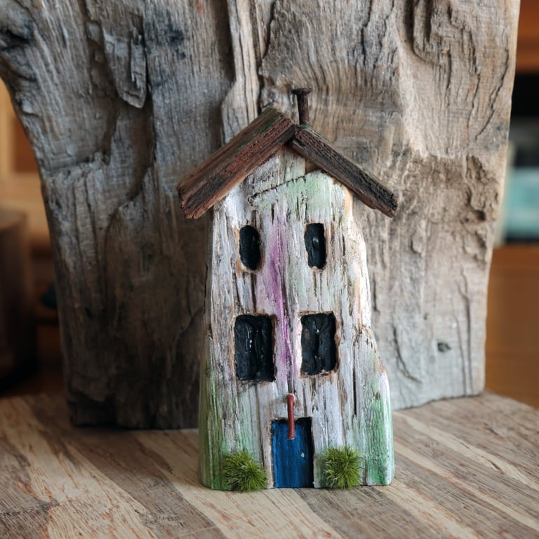 Wonky Driftwood Hoose, Driftwood Art from Scotland No2.