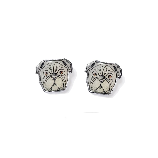 Wonderfully Whimsical Statement Bulldog Ear Studs Resin by EllyMental