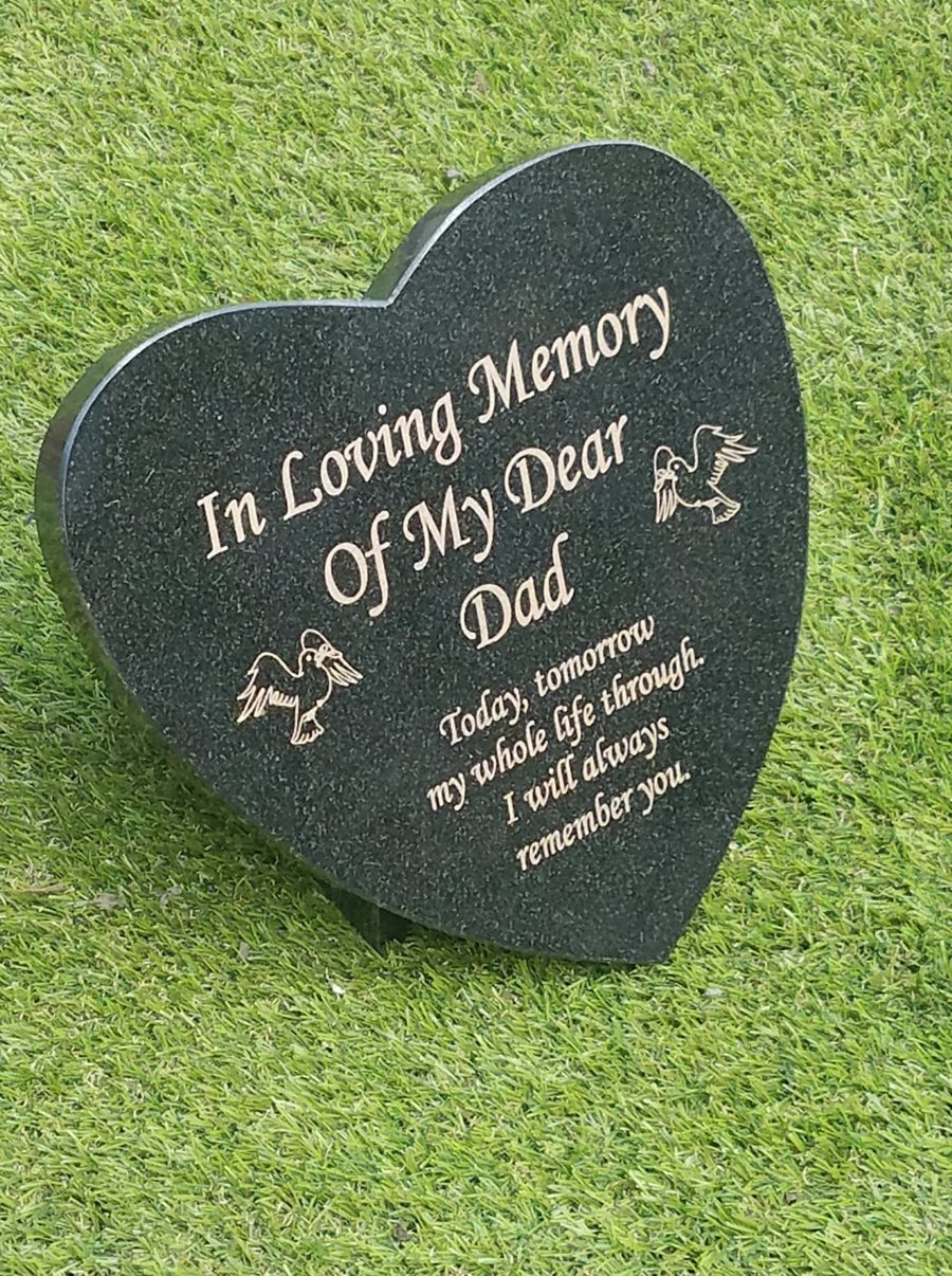 Memorial Grave Marker Granite Memorial Plaque Grave stone Heart Headstone