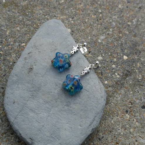 Blue Star Earrings