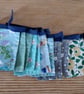 Mini bunting handmade decoration in a blue and green colourway. - Image 2