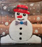 Handmade Fused Glass 'SnowMan' T Light Holder - Image 4
