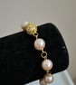 Ladies peach coloured shell pearl rosary link jewellery set - Image 2