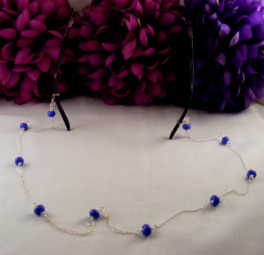 Blue Ceramic Glasses Chain.