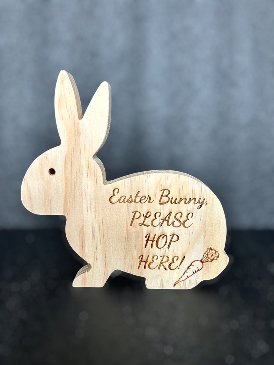 Wooden Easter Bunny Ornament 