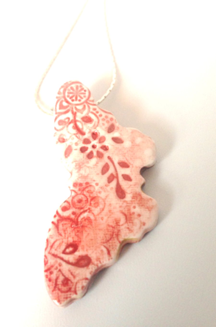 Rosey Butterfly Porcelain Necklace