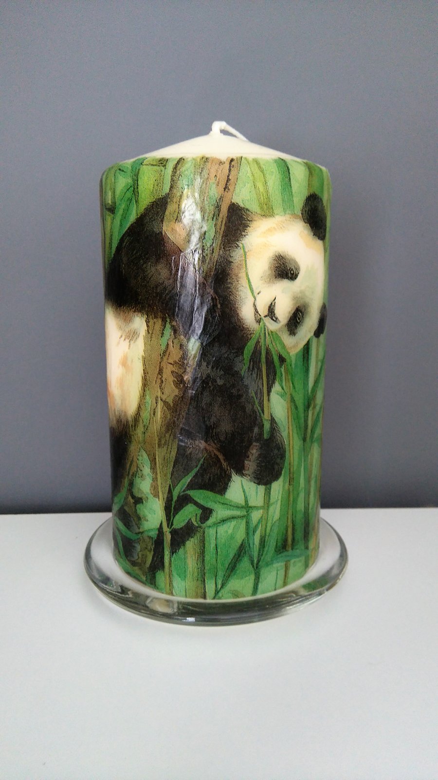 panda pillar candle