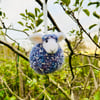 Needle Felted Winter Blue blend Sheep bauble - Christmas hanger