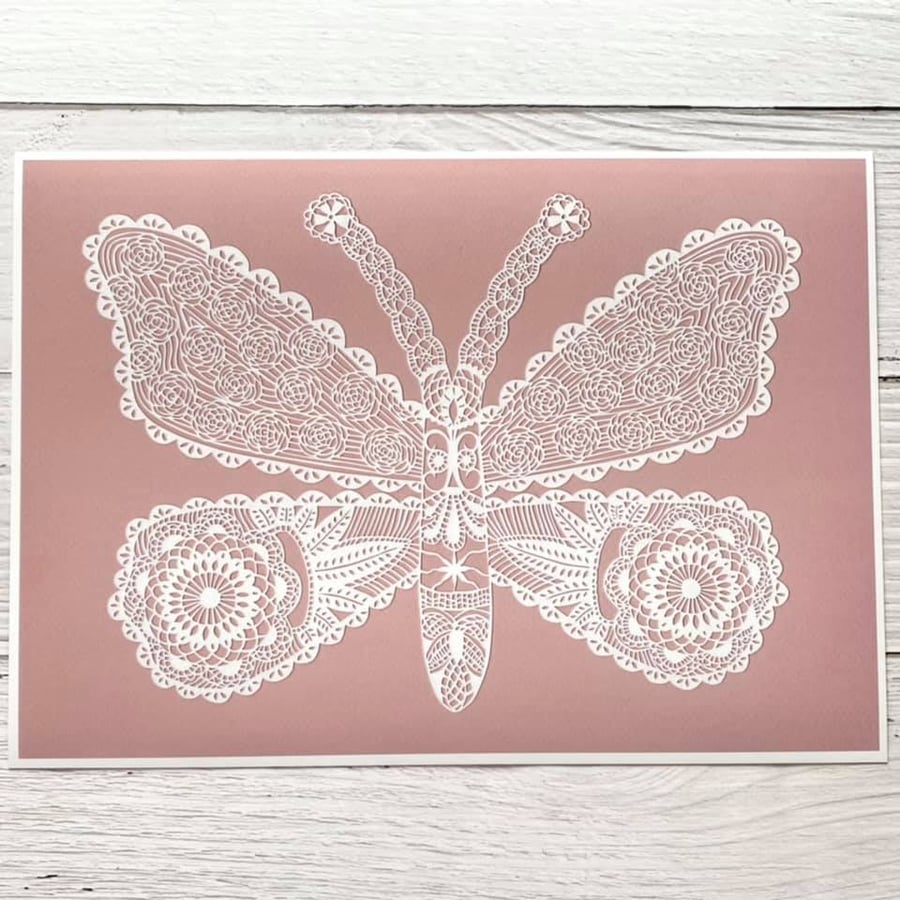 Papercut Butterfly - Fine Art Print from an original papercut