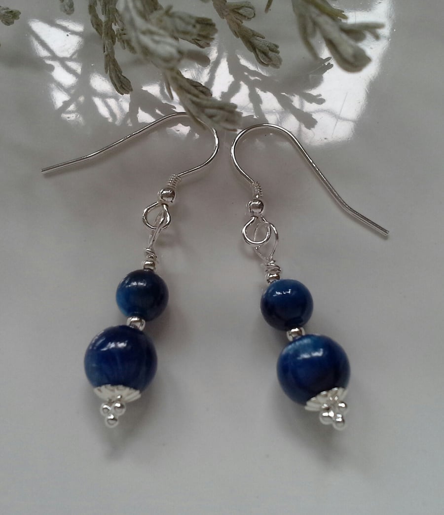 12.60cts Himalayan Blue Kyanite Sterling Silver Earrings