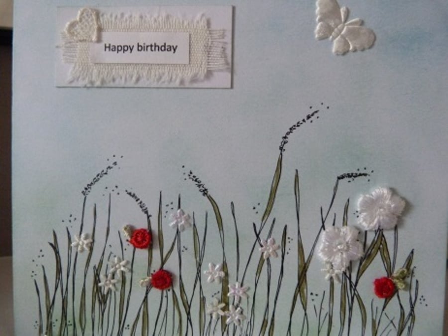 Spring Meadow Birthday Card