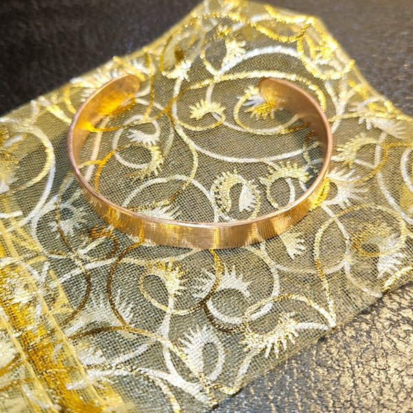 Pure Flat Copper Cuff Bracelet - Handforged Jewelry