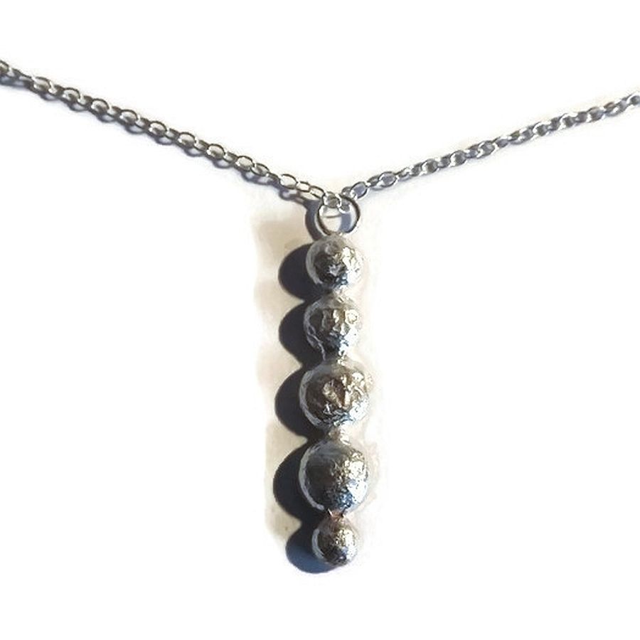 sterling silver pebble pendant