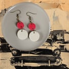 Hessian disc dangly earrings 