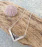 Silver beach coastal waves pendant 