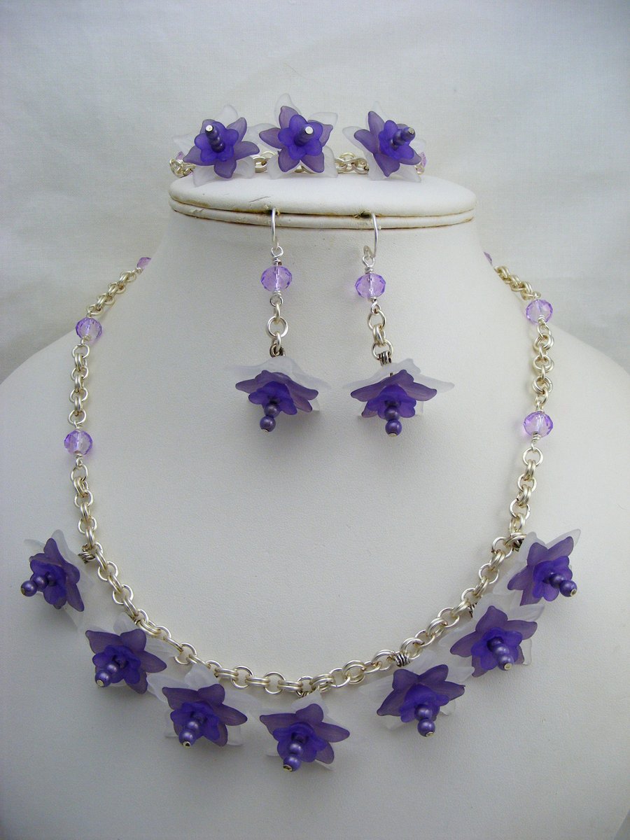 Seconds Sunday Purple Flower Chainmaille Jewellery Set.