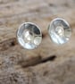 Small silver stud earrings, round studs