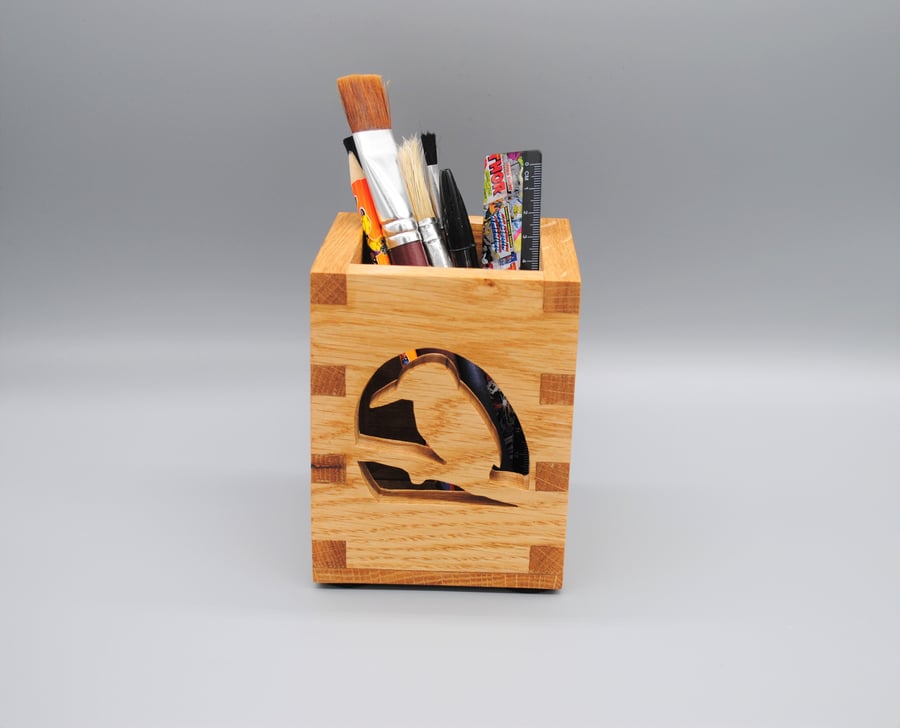 Wooden Desk Tidy, Stationary Box - Kingfisher