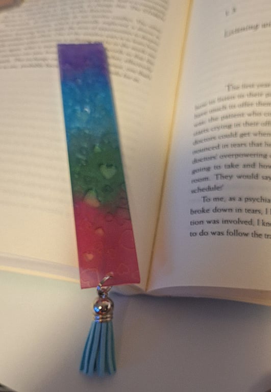 Resin rainbow bookmark