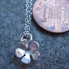 Teeny Tiny  Little Flower Sterling Silver Necklace, Pendant