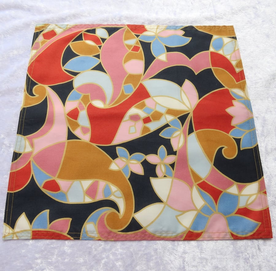 Liberty Lawn handkerchief. Chows Paisley. Cotton handkerchief.