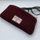 Harris Tweed Zipped Soft Glasses Case Handmade Scottish Wool Pouch