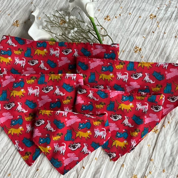 Dogs and Cats Scrunchie Dog Bandana 