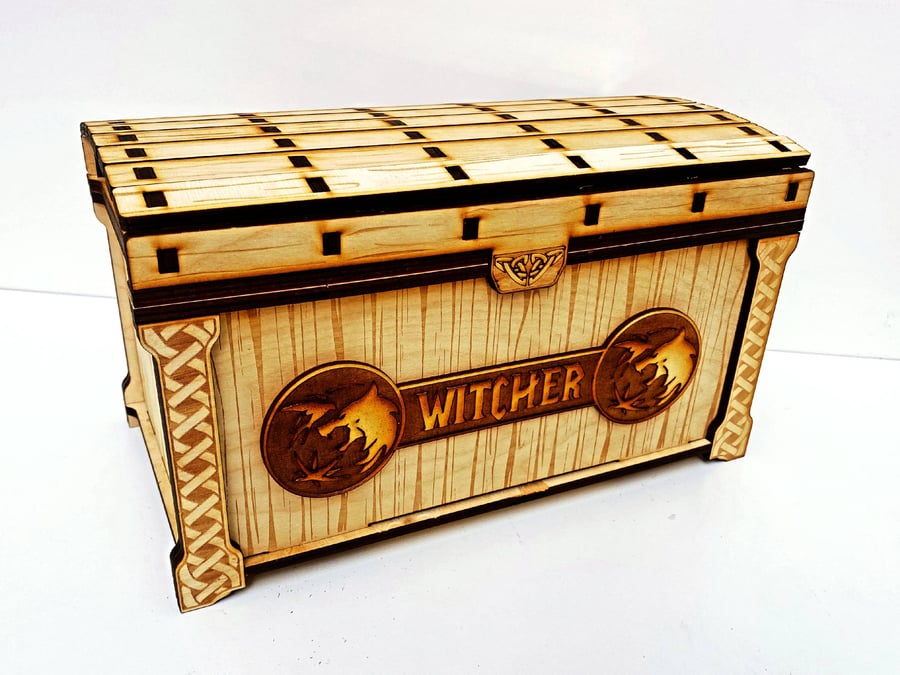 The Witcher Inspired Chest - Stylised and personalised wooden stash box chest
