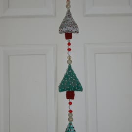 Christmas Tree Wall Hanging knitted and beaded