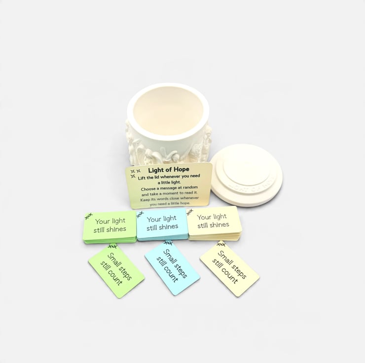 Light of Hope Angel Jar with 90 Affirmation Car... - Folksy