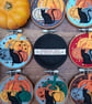 Black cat with pumpkins - small wall decoration  - Image 3