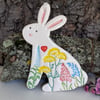 Ceramic Sitting Bunny decoration Pottery Rabbit