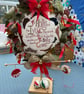Christmas Wreath Decoration Home Display. Holly and the Ivy in Tweeds & Cotton. - Image 2