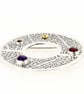 Leaf Brooch, Natural Leaf Vein Pattern, Handmade, Amethyst, Garnet, Citrine No.4 - Image 6