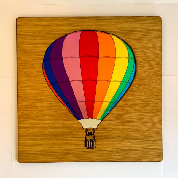 Rainbow Hot Air Balloon Wall Art